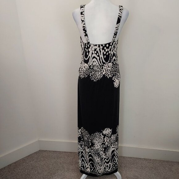 Soma Claire Ethnic Border Black Sleeveless Maxi Dress Size Medium - Picture 3 of 6